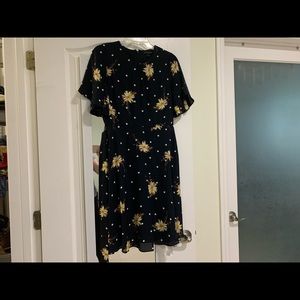 Navy floral dress. Worn once.